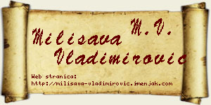 Milisava Vladimirović vizit kartica